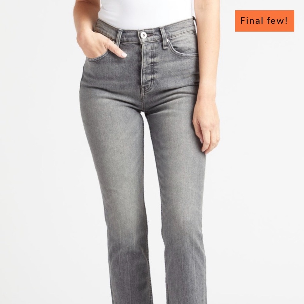 hudson holly high rise straight jean with ankle distressing